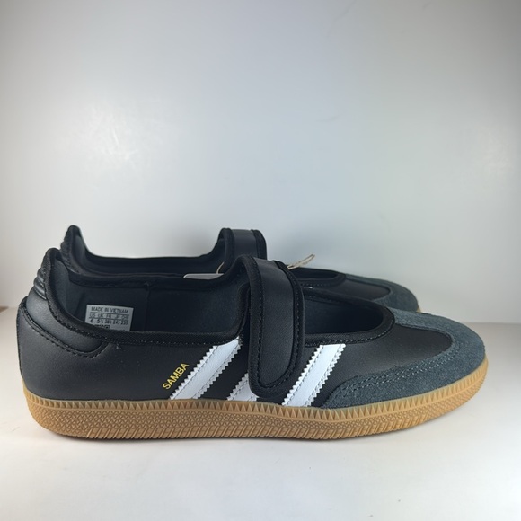 Adidas Samba Black White Velcro Women’s Size 7 Sneakers Mary Jane Shoes - Picture 2 of 12